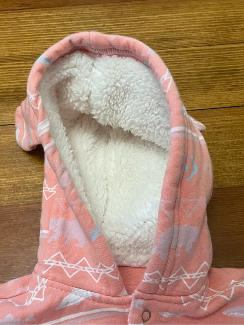 Kickee Pants Coral Fleece Coverall w Sherpa-Lined Hood & Ears Size Newborn
